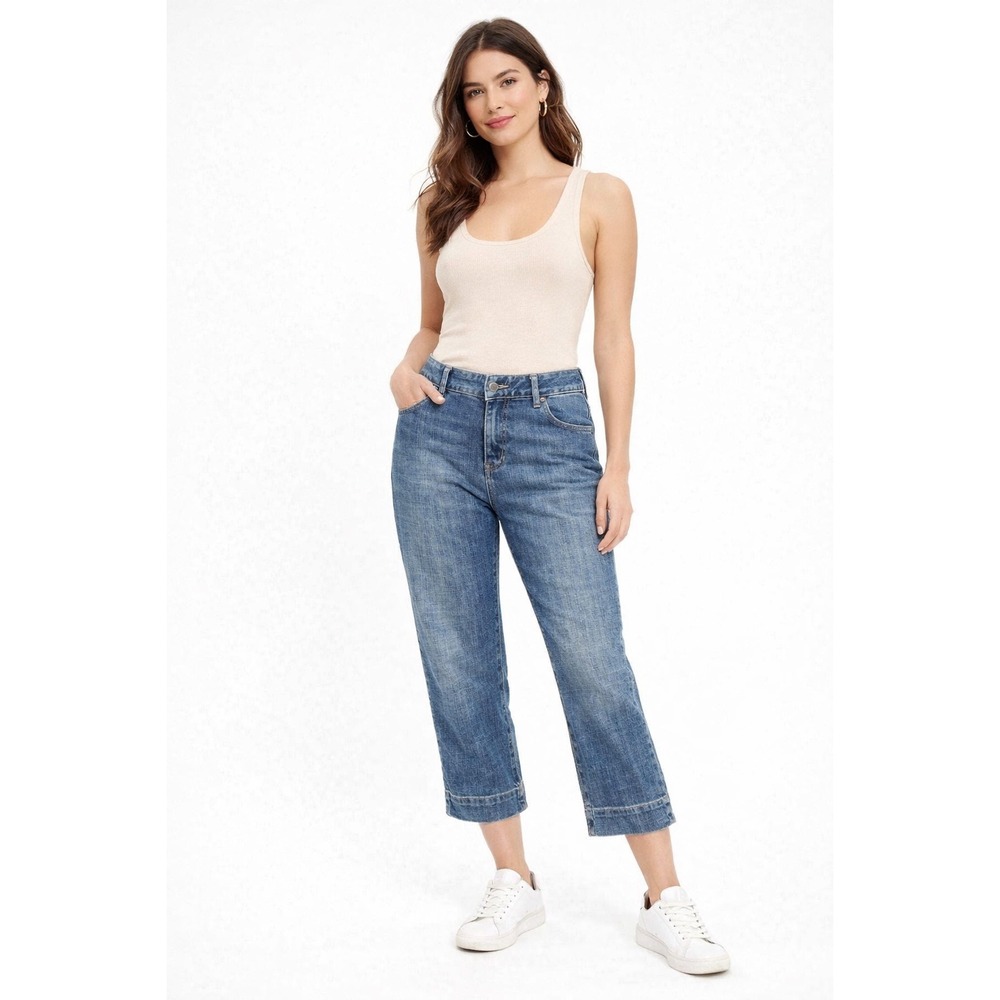 Tommy Hilfiger‎ Hope Crop Jeans Women 12 Blue Straight Leg Denim Preppy